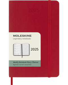 Classic Soft 12M Week Note Pocket Röd 2025