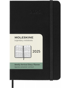 Classic Hard 12M Weekly Vertical Pocket Svart 2025