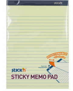 Sticky Memo 254x178 50 Blad Linjerade Gul