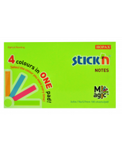 Magic Notisblock 76x127 100 Blad Sorterat Neon